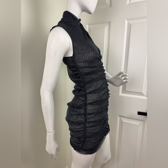 ALLSAINTS Tia Metallic Dress Gunmetal Sleeveless SIZE 4. A38 - Picture 11 of 15